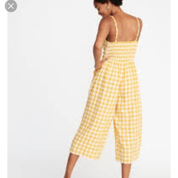 yellow checkered jumpsuit